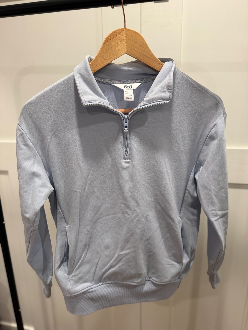 Athleta Girl Light Blue Half-Zip Pullover Sweater
